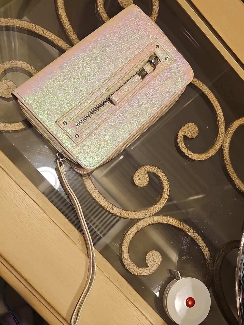 Iridescent  Zip Up Wristlet - Stylish Sparkle Brand New